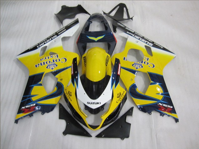 Amarelo Azul Corona Extra Kit Completo Carenagem Moto GSXR 600 K4 04-05 Amarelo Azul Corona Extra Kit Completo Carenagem Moto GSXR 600 K4 04-05