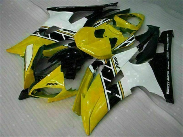 Amarelo Branco Carenagem Moto R6 08-16