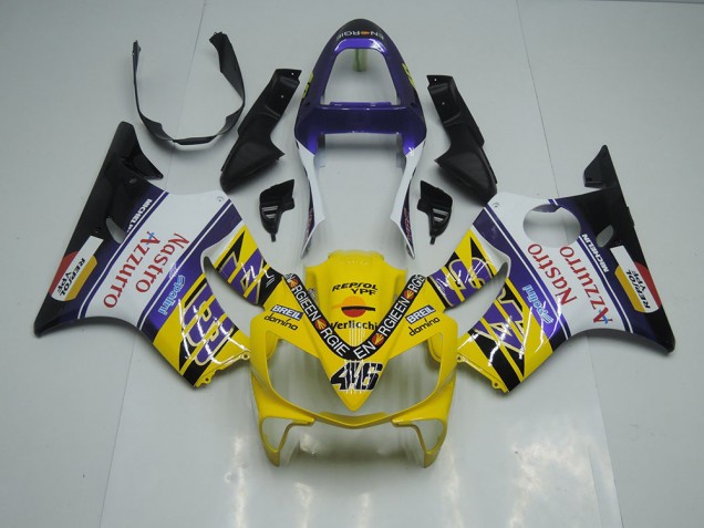 Amarelo Branco Nastro Azzurro Carenagem Moto CBR 600 F4i 01-03 Amarelo Branco Nastro Azzurro Carenagem Moto CBR 600 F4i 01-03