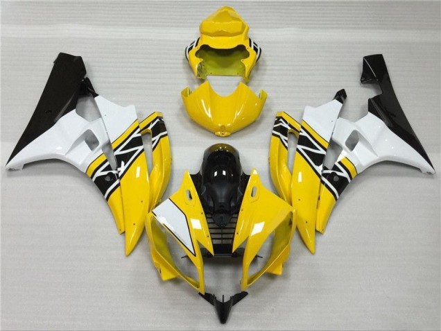 Amarelo Branco Preto Moto Plástico R6 06-07 Amarelo Branco Preto Moto Plástico R6 06-07