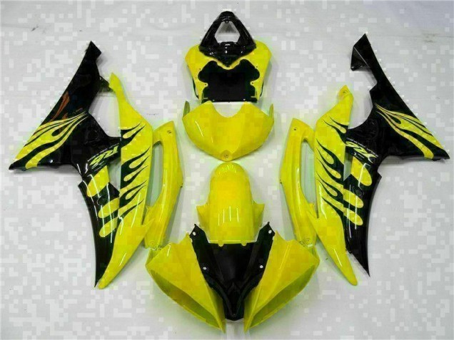 Amarelo Preto Abs Motocicleta Plásticos R6 08-16 Amarelo Preto Abs Motocicleta Plásticos R6 08-16