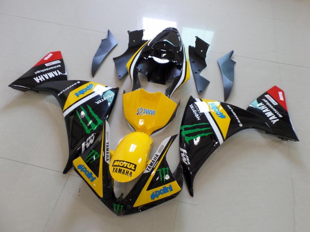 Amarelo Preto Monster Kit Carenagem Moto R1 12-14
