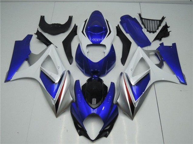 Azul Branco Abs Kits Carenagem Moto GSXR 1000 K7 07-08 Azul Branco Abs Kits Carenagem Moto GSXR 1000 K7 07-08