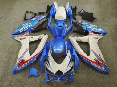 Azul Branco & Decalques Carenagem Moto GSXR 600 K8 08-10