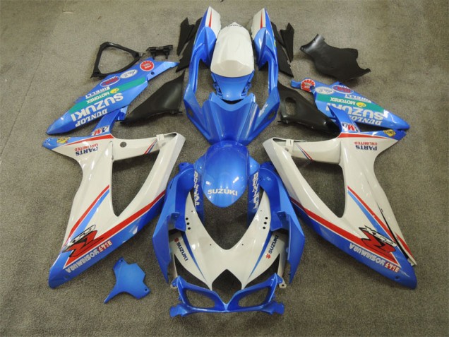 Azul Branco & Decalques Carenagem Moto GSXR 600 K8 08-10