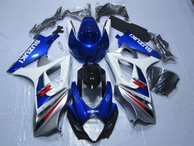 Azul Branco Kit Carenagem Moto GSXR 1000 K7 07-08 Azul Branco Kit Carenagem Moto GSXR 1000 K7 07-08