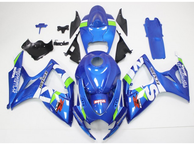 Azul Branco Kit Carenagem Moto GSXR 600 / 750 K6 06-07 Azul Branco Kit Carenagem Moto GSXR 600 / 750 K6 06-07