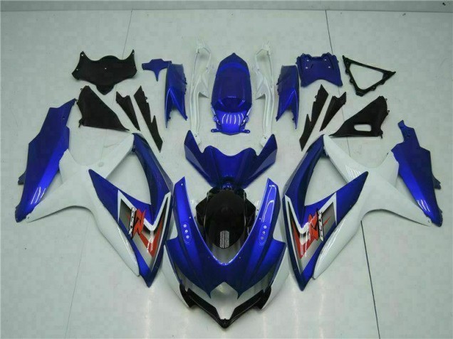 Azul Branco Moto Plásticos GSXR 600 / 750 K8 08-10 Azul Branco Moto Plásticos GSXR 600 / 750 K8 08-10