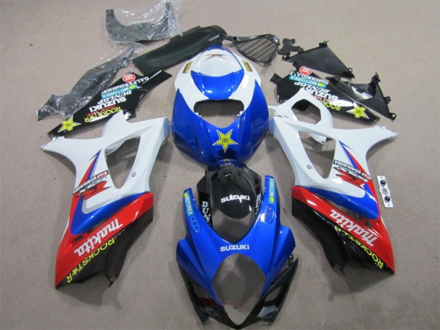 Azul Branco Rockstar Carenagem Moto GSXR 1000 K7 07-08