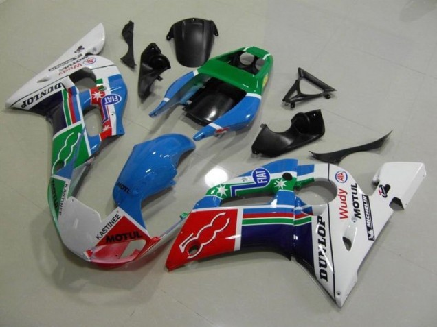 Azul Branco Verde Vermelho Wudy Motul Dunlop Carenagem Moto R6 98-02