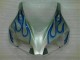 Azul Chama Prata Carenagem Moto CBR 1000RR 06-07 Azul Chama Prata Carenagem Moto CBR 1000RR 06-07
