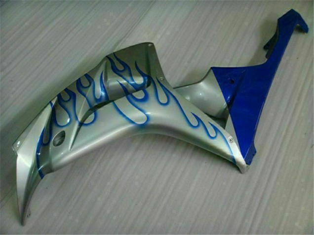 Azul Chama Prata Carenagem Moto CBR 1000RR 06-07 Azul Chama Prata Carenagem Moto CBR 1000RR 06-07
