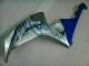 Azul Chama Prata Carenagem Moto CBR 1000RR 06-07 Azul Chama Prata Carenagem Moto CBR 1000RR 06-07