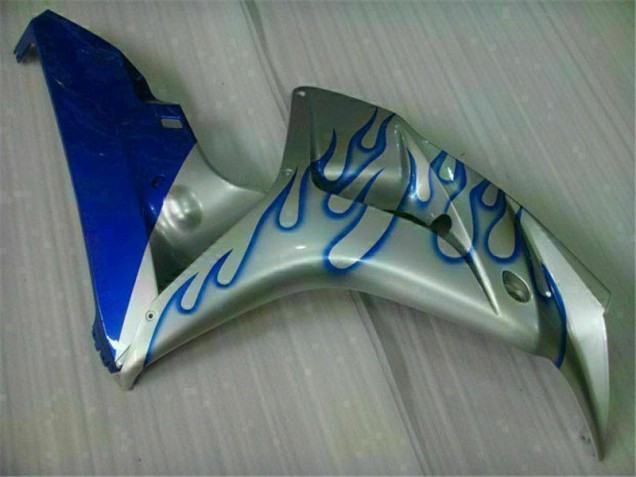 Azul Chama Prata Carenagem Moto CBR 1000RR 06-07 Azul Chama Prata Carenagem Moto CBR 1000RR 06-07