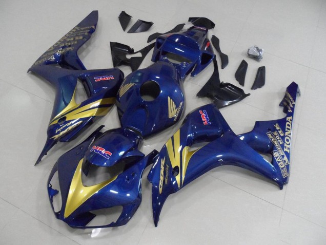 Azul Escuro & Ouro Listra Carenagem Moto CBR 1000RR 06-07