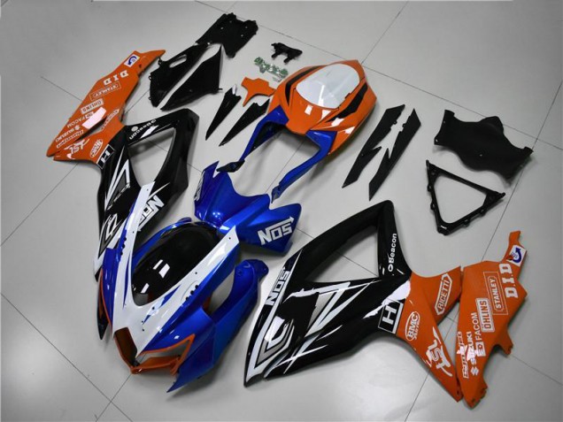 Azul Laranja Carenagem Moto GSXR 600 / 750 K8 08-10