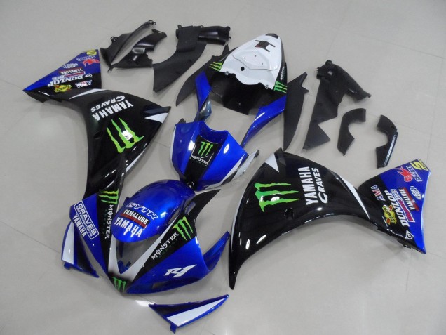 Azul Preto Monster Carenagem Moto & Plástico Moto R1 12-14