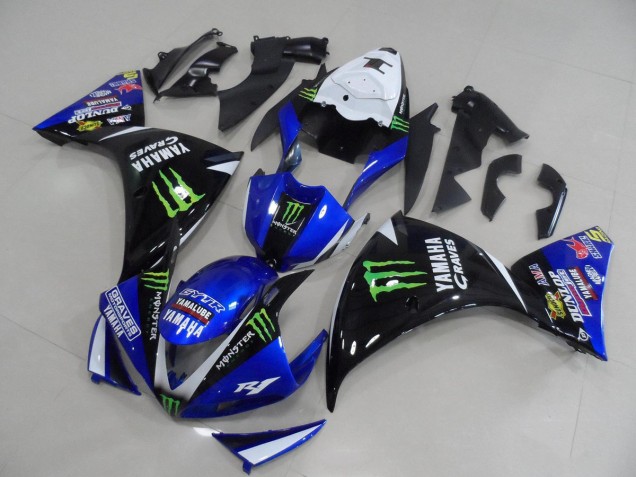 Azul Preto Monster Carenagem & Plástico Moto R1 09-11