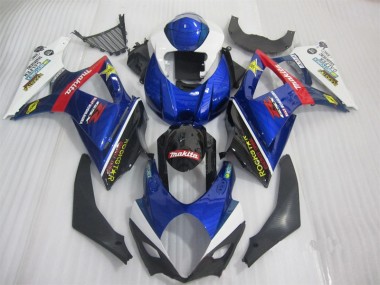 Azul Preto Rockstar Carenagem Moto GSXR 1000 K7 07-08