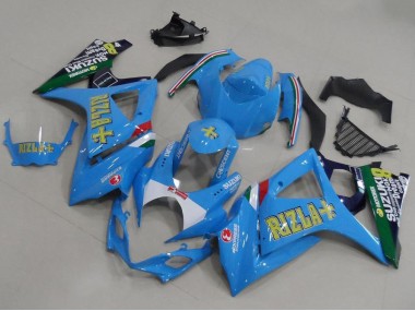 Azul Rizla Carenagem Moto GSXR 1000 K7 07-08