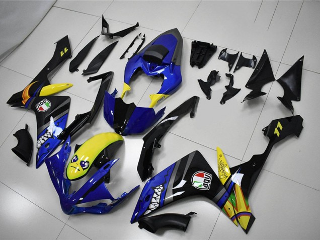 Azul Tubarão Carenagem Moto R1 09-11