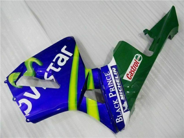 Azul Verde Movistar Castrol Carenagem Moto CBR 600RR 03-04 Azul Verde Movistar Castrol Carenagem Moto CBR 600RR 03-04
