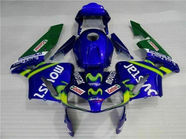 Azul Verde Movistar Castrol Carenagem Moto CBR 600RR 03-04 Azul Verde Movistar Castrol Carenagem Moto CBR 600RR 03-04