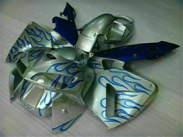 Branco Azul Chama Carenagem Moto CBR 600RR 05-06 Branco Azul Chama Carenagem Moto CBR 600RR 05-06