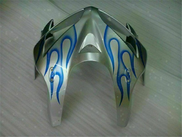 Branco Azul Chama Carenagem Moto CBR 600RR 05-06 Branco Azul Chama Carenagem Moto CBR 600RR 05-06