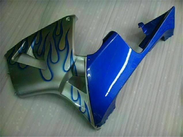 Branco Azul Chama Carenagem Moto CBR 600RR 05-06 Branco Azul Chama Carenagem Moto CBR 600RR 05-06