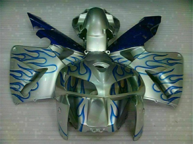 Branco Azul Chama Carenagem Moto CBR 600RR 05-06 Branco Azul Chama Carenagem Moto CBR 600RR 05-06