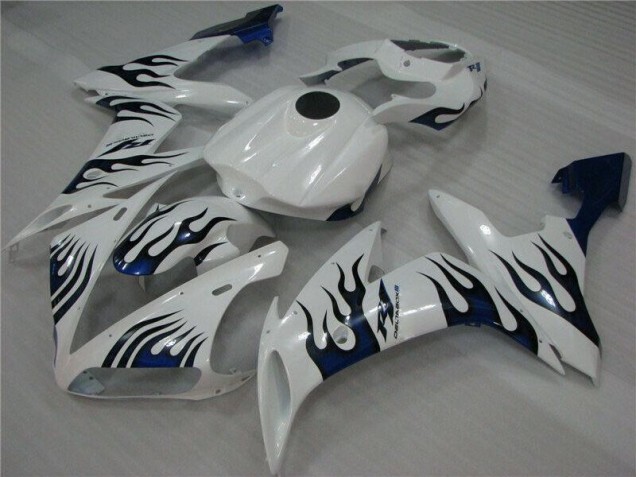 Branco Azul Chama Carenagem Moto R1 04-06