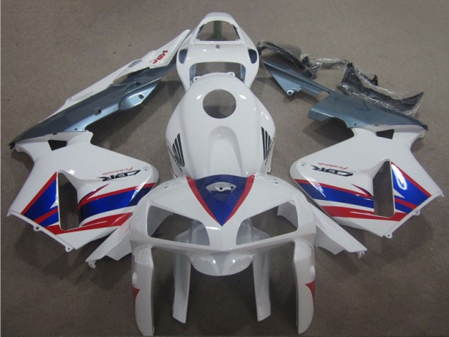 Branco Azul Vermelho Carenagem Moto CBR 600RR 05-06 Branco Azul Vermelho Carenagem Moto CBR 600RR 05-06