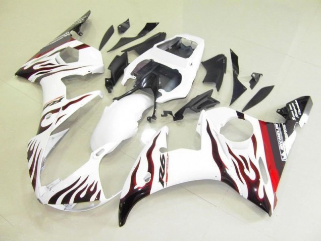 Branco & Chama Carenagem Moto R6 03-05