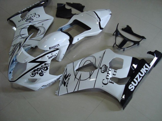 Branco Corona Carenagem Moto GSXR 1000 K3 03-04 Branco Corona Carenagem Moto GSXR 1000 K3 03-04