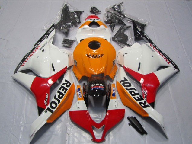 Branco Laranja Preto Repsol Carenagem Moto CBR 600RR 09-12