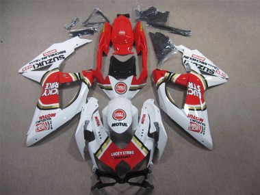 Branco Lucky Strike Vermelho Motul Carenagem Moto GSXR 600 K8 08-10
