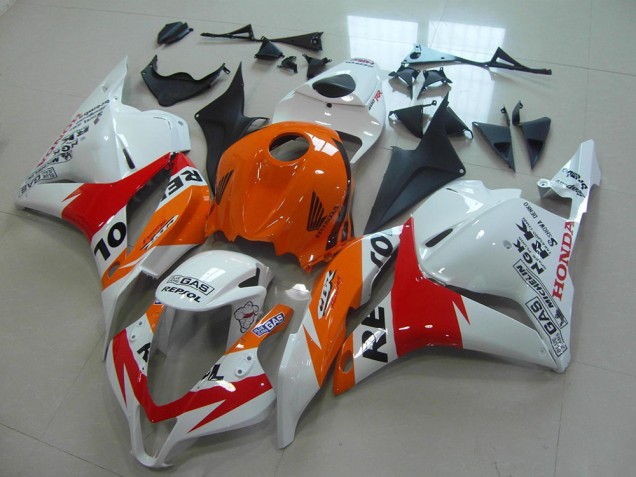 Branco Novo Repsol Carenagem Moto CBR 600RR 09-12 Branco Novo Repsol Carenagem Moto CBR 600RR 09-12