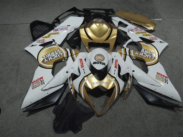 Branco Ouro Lucky Strike Motul Carenagem Moto GSXR 1000 K5 05-06