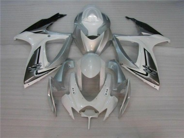 Branco Prata Kits Carenagem Moto GSXR 600 / 750 K6 06-07