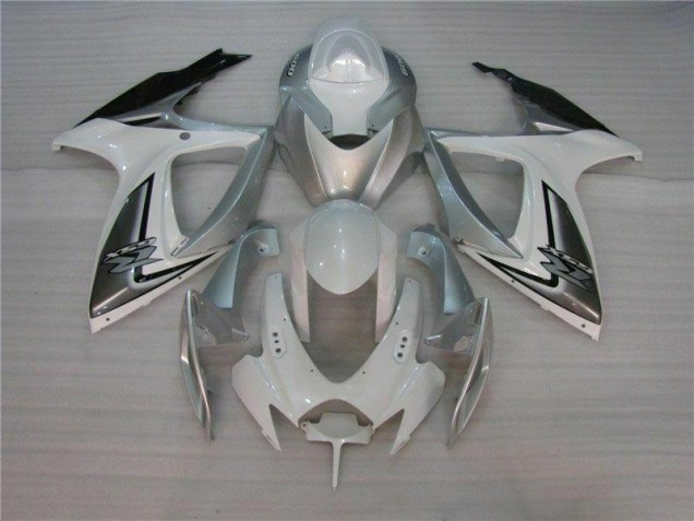 Branco Prata Kits Carenagem Moto GSXR 600 / 750 K6 06-07 Branco Prata Kits Carenagem Moto GSXR 600 / 750 K6 06-07