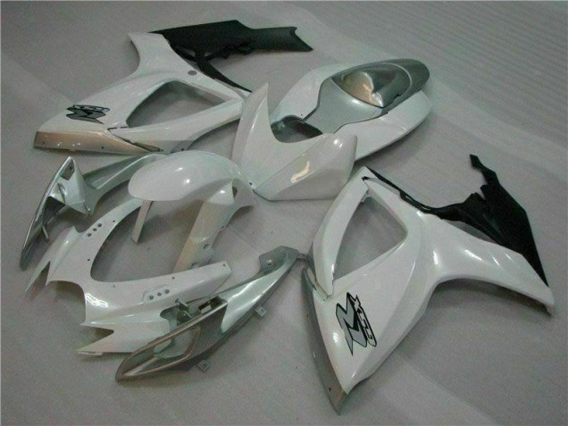 Branco Prata Moto Plástico GSXR 600 / 750 K6 06-07 Branco Prata Moto Plástico GSXR 600 / 750 K6 06-07