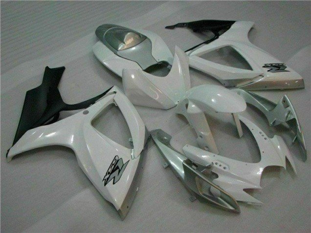 Branco Prata Moto Plástico GSXR 600 / 750 K6 06-07 Branco Prata Moto Plástico GSXR 600 / 750 K6 06-07