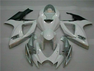 Branco Prata Moto Plástico GSXR 600 / 750 K6 06-07