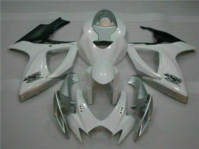 Branco Prata Moto Plástico GSXR 600 / 750 K6 06-07 Branco Prata Moto Plástico GSXR 600 / 750 K6 06-07