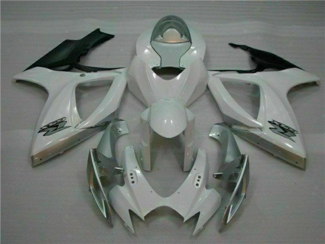 Branco Prata Moto Plásticos GSXR 600 / 750 K6 06-07 Branco Prata Moto Plásticos GSXR 600 / 750 K6 06-07