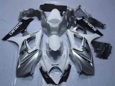 Branco Prata Preto Carenagem Moto GSXR 1000 K7 07-08
