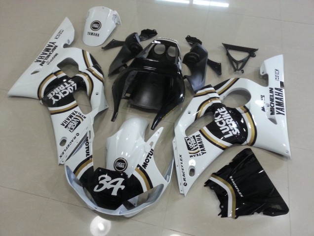 Branco Preto Carenagem Moto R6 98-02