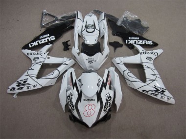 Branco Preto Corona Extra Motul 8 Carenagem Moto GSXR 600 K8 08-10