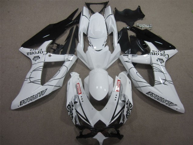 Branco Preto Corona Extra Motul Carenagem Moto GSXR 600 K8 08-10 Branco Preto Corona Extra Motul Carenagem Moto GSXR 600 K8 08-10